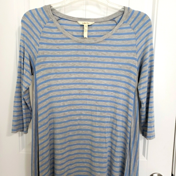 🪻BOGO🪻 MATILDA JANE‎ Dress Blue and Gray Stripes Size Med - Picture 6 of 11
